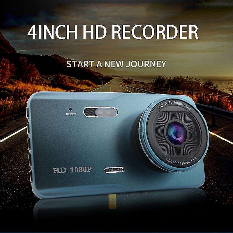 Dash Cam Dual Lens Full HD 1080P 4 inch IPS Car DVR Front+Rear Night Vision Video Recorder G-Sensor