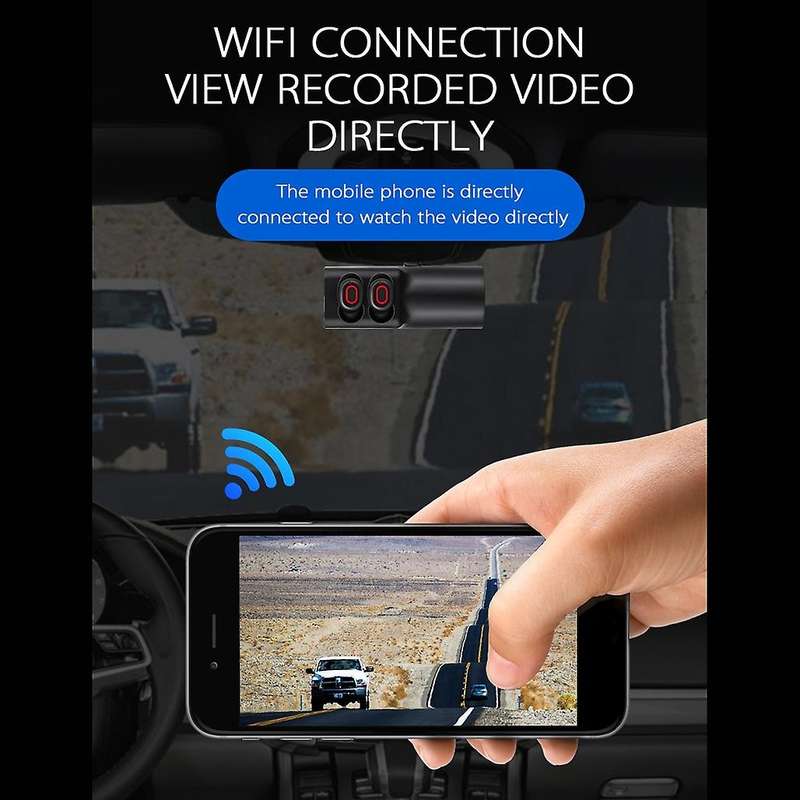 Dash Cam Car DVR Camera 1080P WiFi Dashcam 130 Degree Video Recorder Camcorder with TWS Wireless Cha