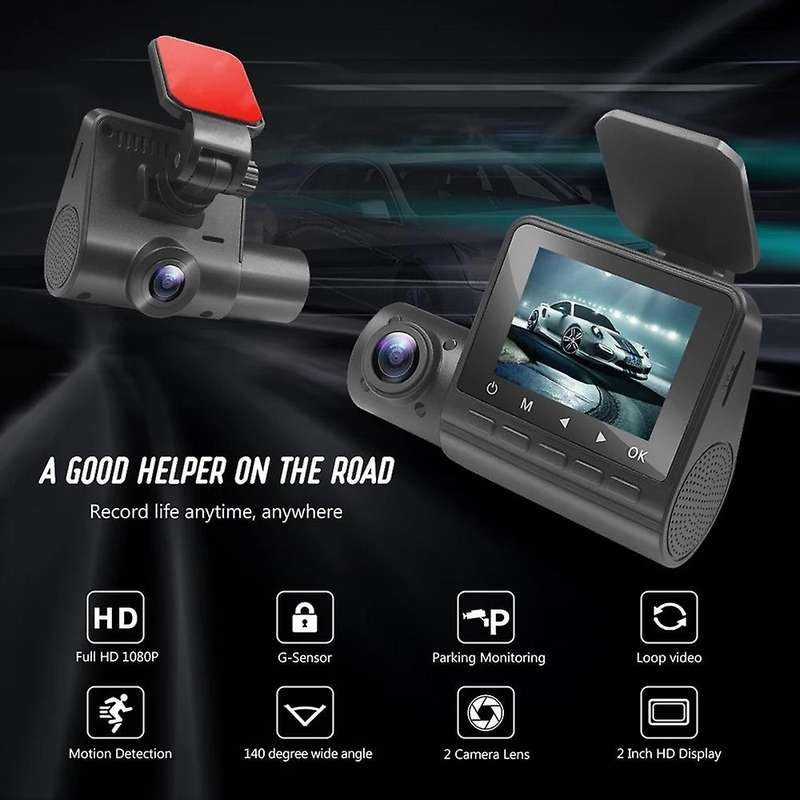 Dash Cam 1080P HD Car DVR with Rotatable Lens Motion Detection Night Vision Dashboard Camera Driving