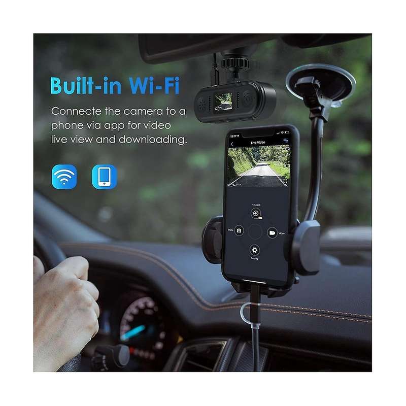Dash Cam Built In Wifi Car Dashboard Camera Recorder with Fhd 1080p, for Cars with Night Vision, Lo