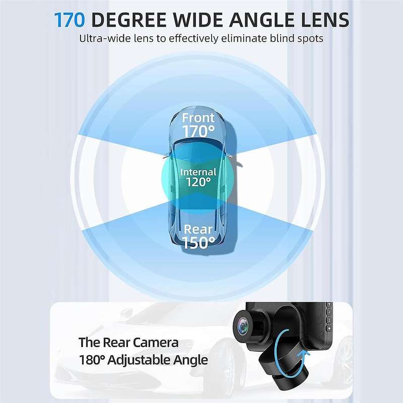 Dash Camera for Cars 1080p Cam Front and Rear Inside,night Vision,loop Recording,g-sensor,motion Det