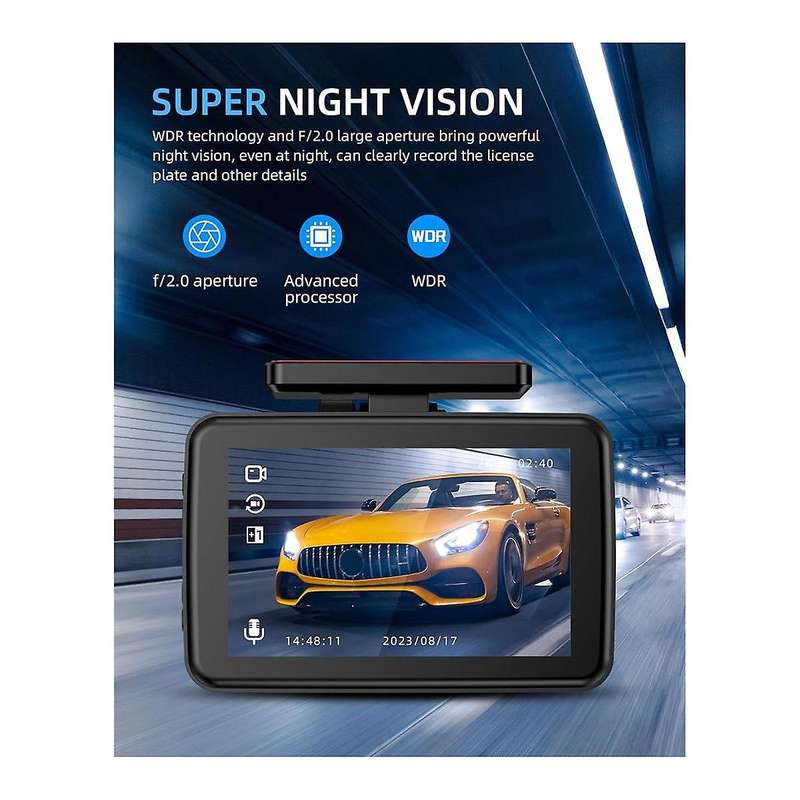 Dash Camera for Cars 1080p Cam Front and Rear Inside,night Vision,loop Recording,g-sensor,motion Det