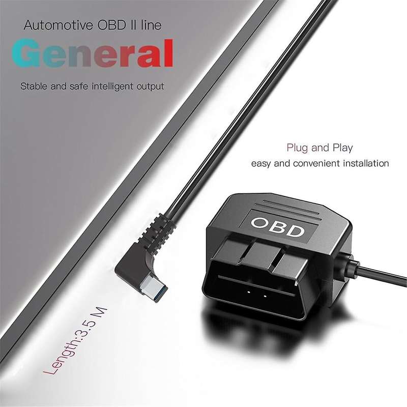 Dash Cam OBD Hardwire Kit,Dash Camera USB Type C Hardwire Kit with OBD Power Cable for Dashcam 12-24