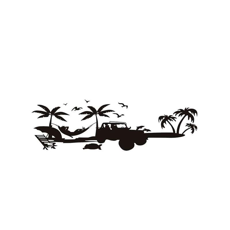 Dashboard Decal Glove Box Beach Scenery Vinyl Sticker Trim for Wrangler JL JT 2018-2023 Accessories