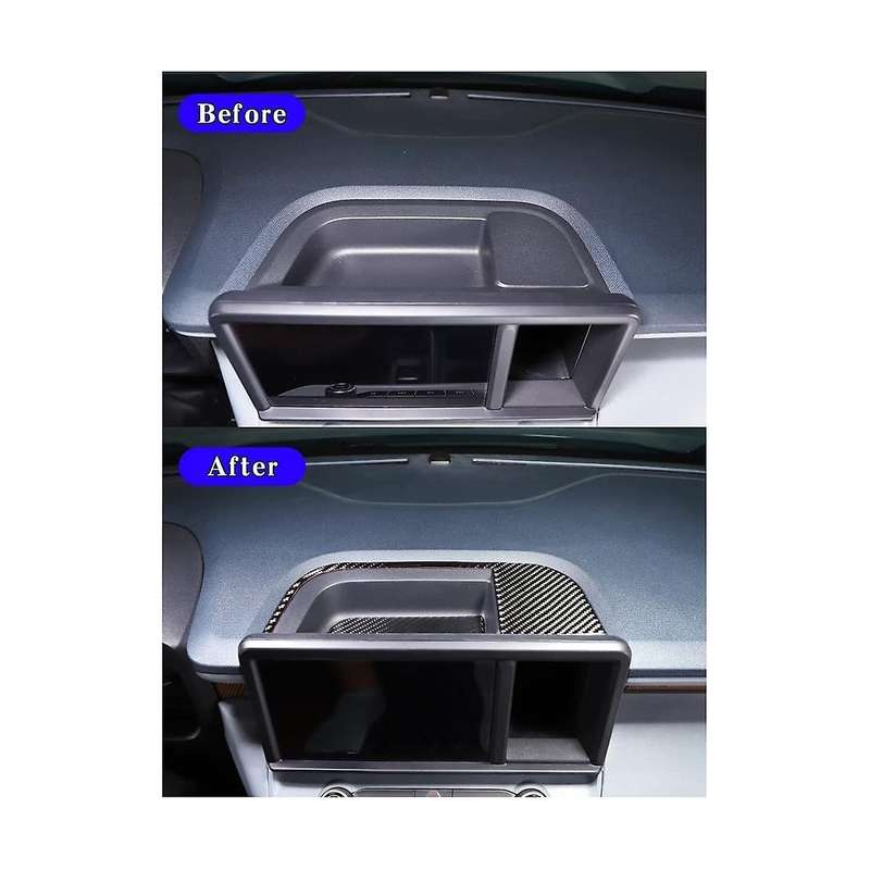 Dashboard Storage Box Panel Cover Trim Decal Stickers for 2022 2023 Accessories - Soft Carbon Fiber