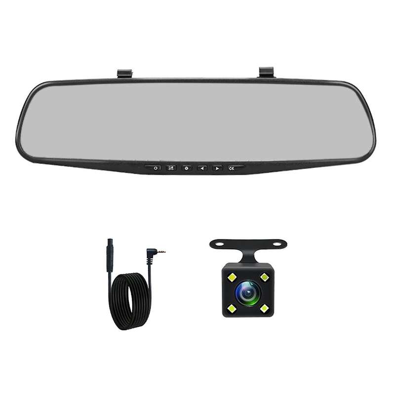 Dashcam White Mirror Dvr 4.3 Inch Dash Camera FHD 1080P Auto Registrar Support Rear View Camera Vide