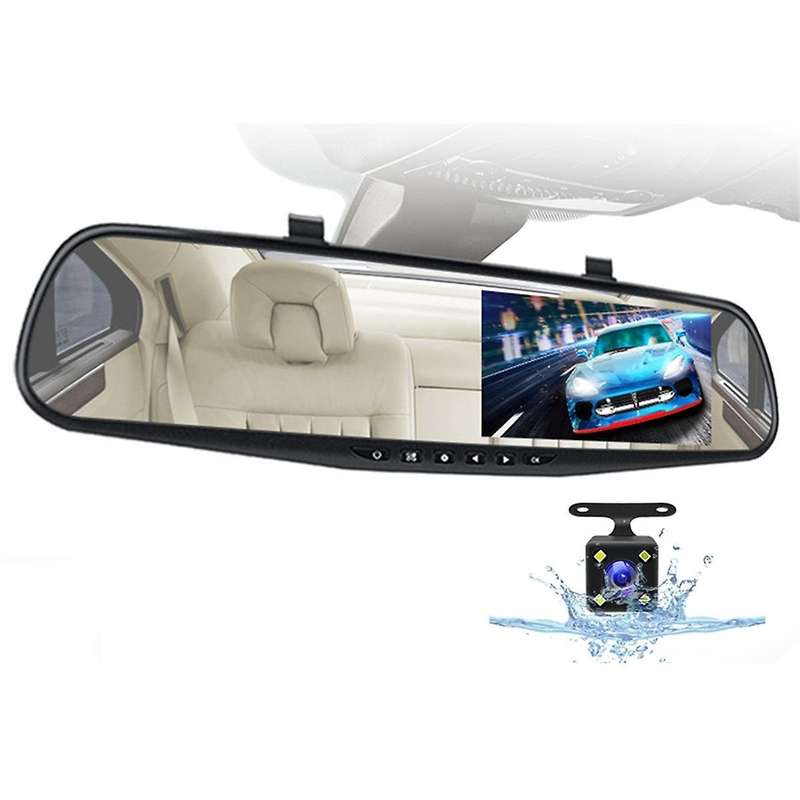 Dashcam White Mirror Dvr 4.3 Inch Dash Camera FHD 1080P Auto Registrar Support Rear View Camera Vide