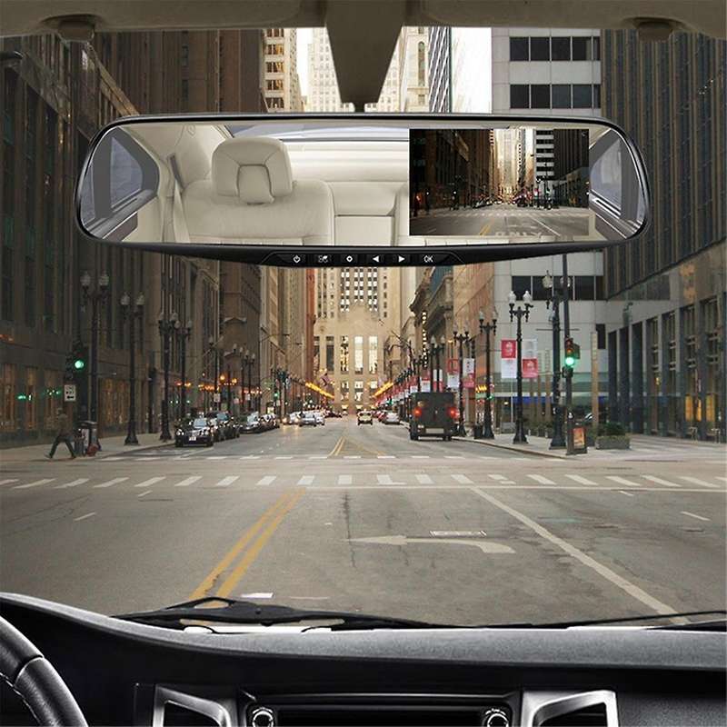 Dashcam White Mirror Dvr 4.3 Inch Dash Camera FHD 1080P Auto Registrar Support Rear View Camera Vide