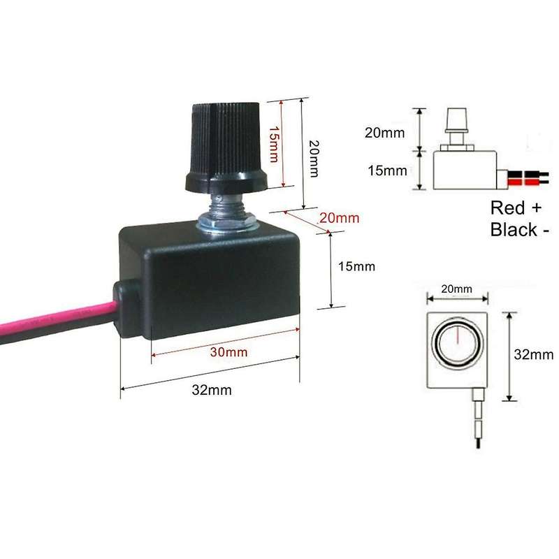 DC 0.5-10V LED Dimming Knob Controller Mini Switch PWM Dimming is Suitable for Dimmable Indoor Light