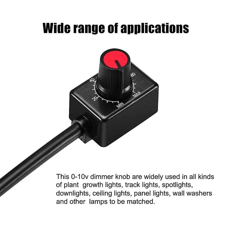 DC 0/1-10V Knob LED Dimmer,Low Voltage Passive Dimmer PWM Dimming for 0-10V or 1-10V Dimmable Electr