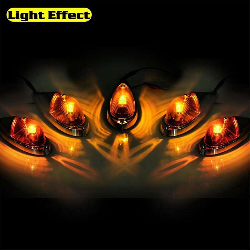 Dc 12v Amber Teardrop Cab Light Cab Marker Light Front Rear Top Clearance Roof Running Light Wiring