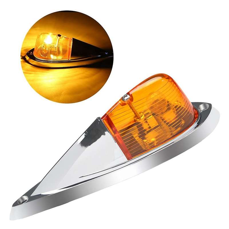 Dc 12v Amber Teardrop Cab Light Cab Marker Light Front Rear Top Clearance Roof Running Light Wiring
