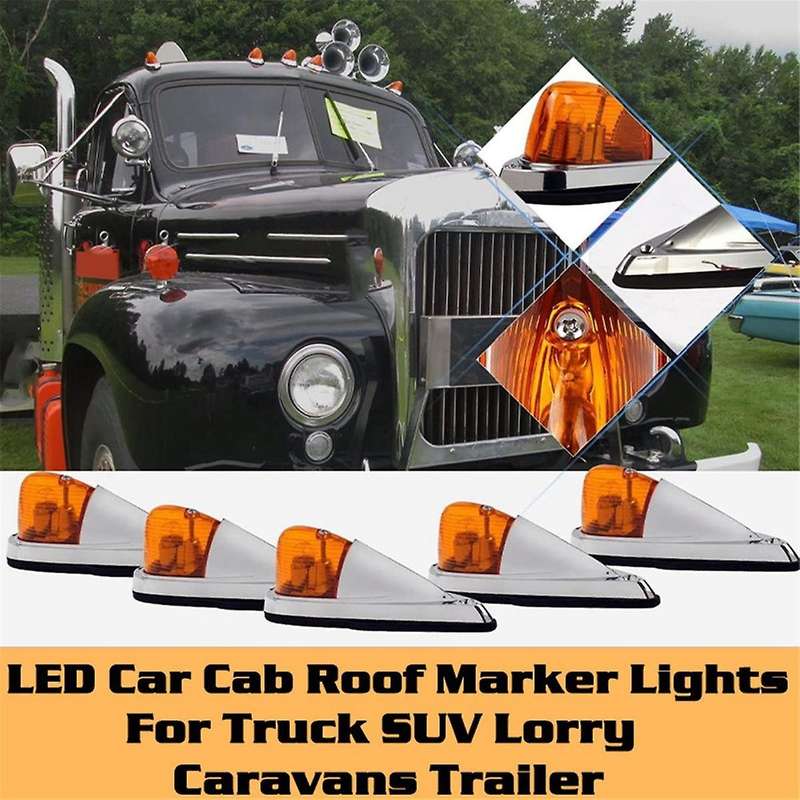 Dc 12v Amber Teardrop Cab Light Cab Marker Light Front Rear Top Clearance Roof Running Light Wiring