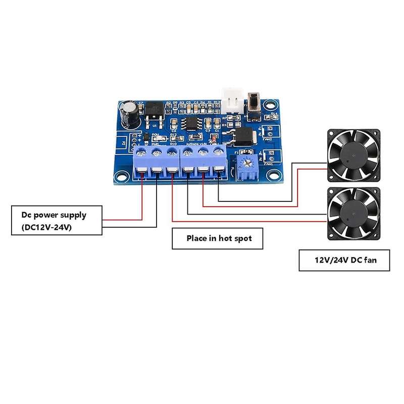 DC 12V 24V 4A Fan Temperature Control 2/3/4 Cable Chassis Fan Speed Regulation Module PWM Thermostat