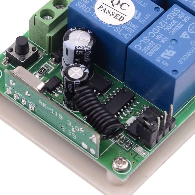 DC 12V Wireless Remote Relay Switch 4 Channel 433Mhz Wireless Transmitter with Remote Receiver, 12V