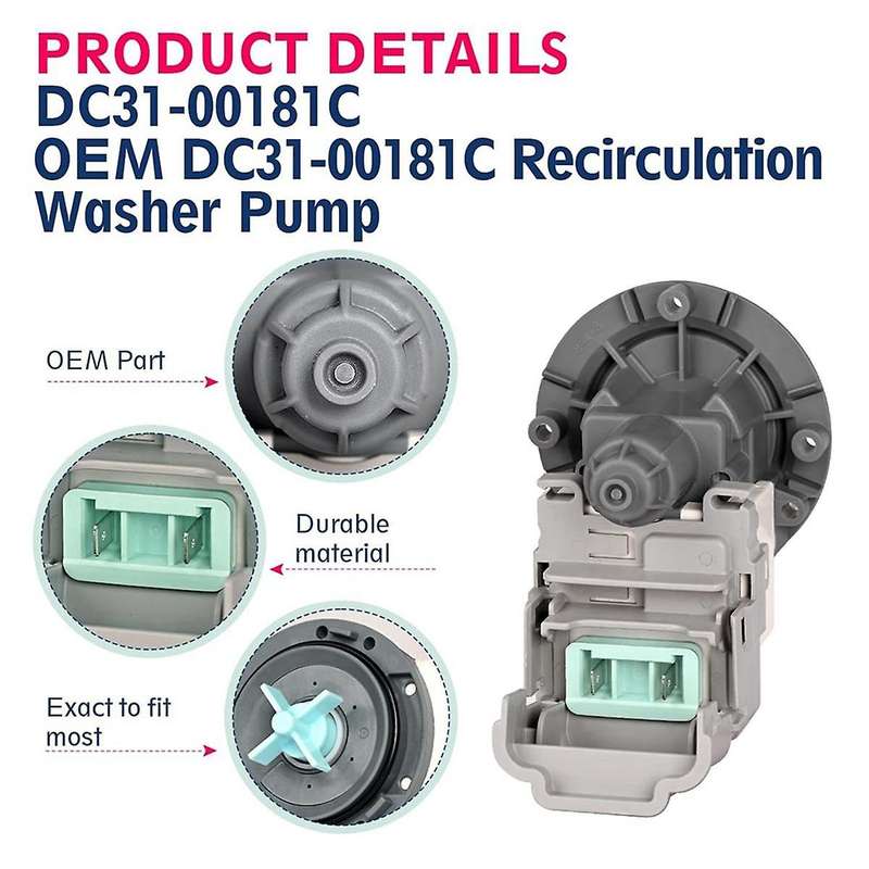 DC31-00181C Washer Pump Motor Replace DC31-00030E,00030J,30008F,DC96-01113G,AP6025315 for Recirculat