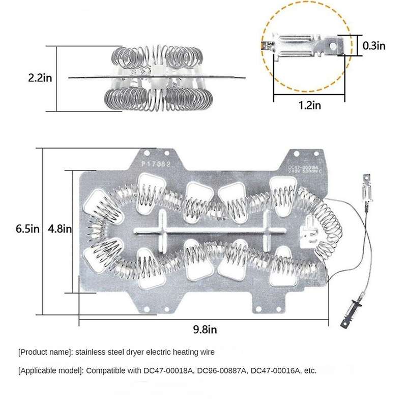 DC47-00019A Dryer Heating Elements Kit for LG, , Dryers DC96-00887A+DC47-00016A+DC47-00018A