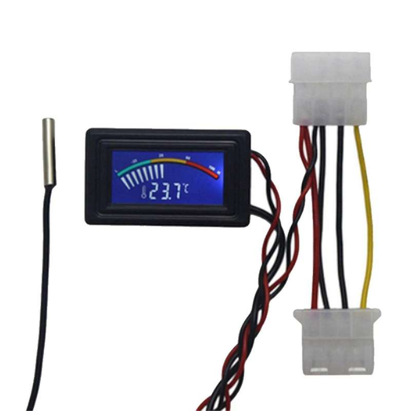 DC4-25V Digital Thermometer NTC10K Metal Probe C/F USB Temp Temperature Detector Tester LCD Analog I