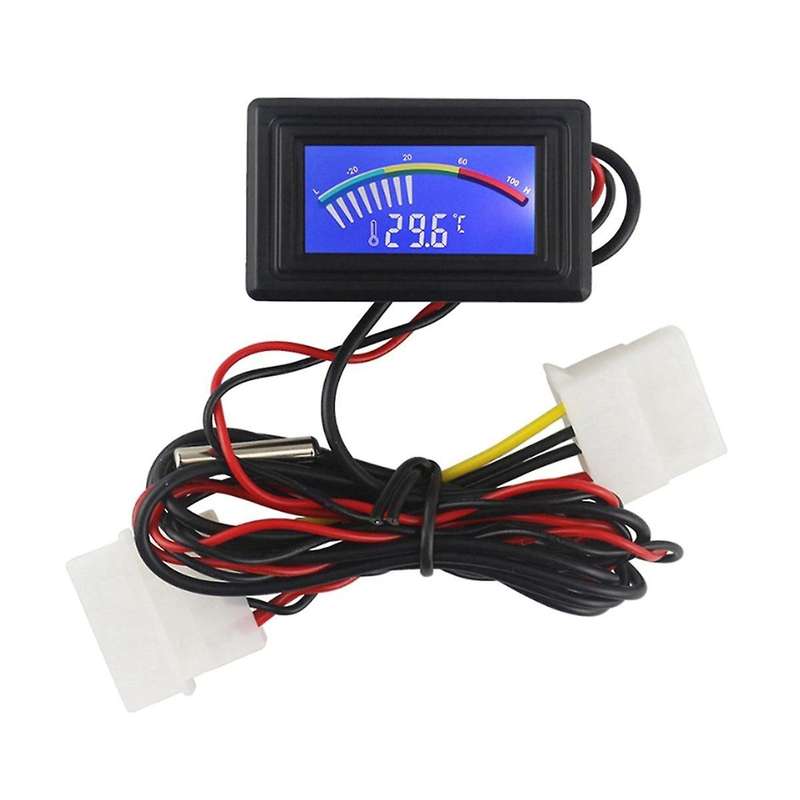 DC4-25V Digital Thermometer NTC10K Metal Probe C/F USB Temp Temperature Detector Tester LCD Analog I