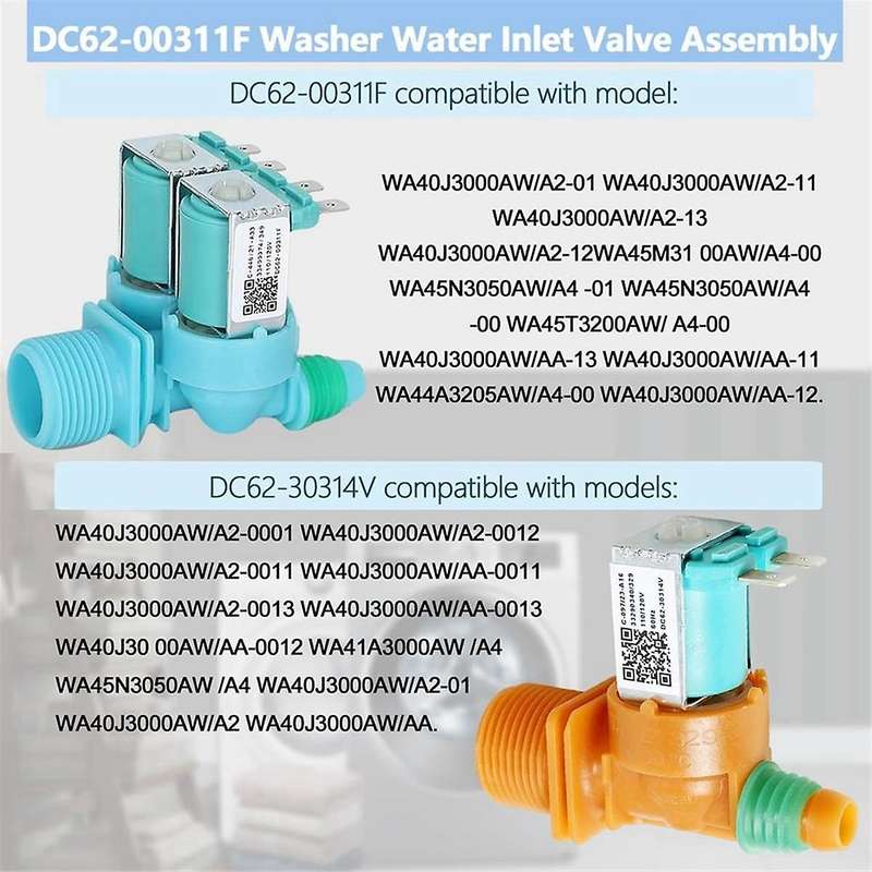 DC62-00311F&DC62-30314V Washing Machine Water Inlet Valve for Washer,Replace AP5966624 PS11719654 EA