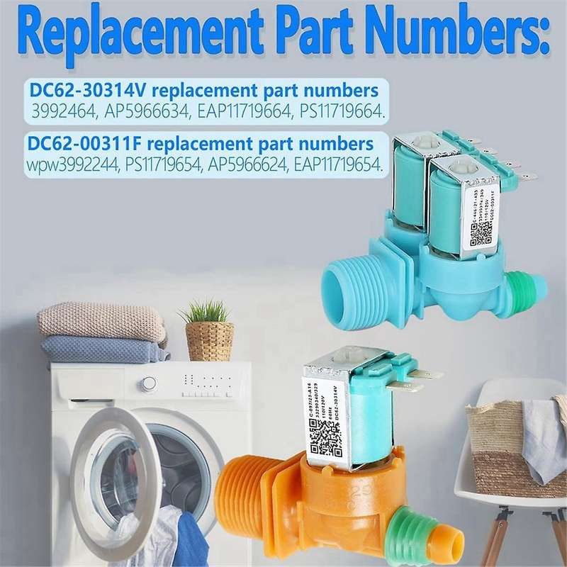 DC62-00311F&DC62-30314V Washing Machine Water Inlet Valve for Washer,Replace AP5966624 PS11719654 EA