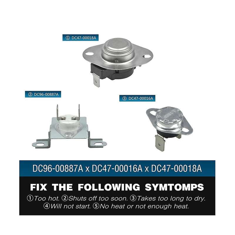 Dc96-00887a Dc47-00016a Dc47-00018a Dryer Thermal Fuse and Thermostat Kit Replacement Exact Fit