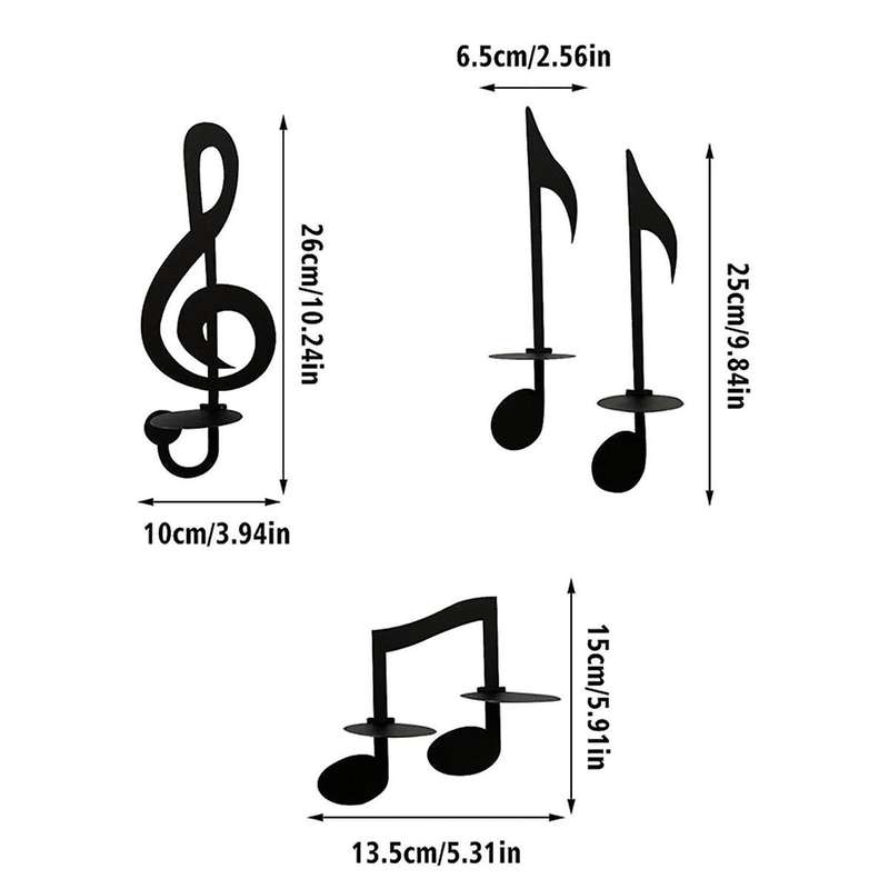 D-candle Holder Wall-mounted, Handmade Metal Musical Note Key Shape,tea Light Display Stand Home Dec