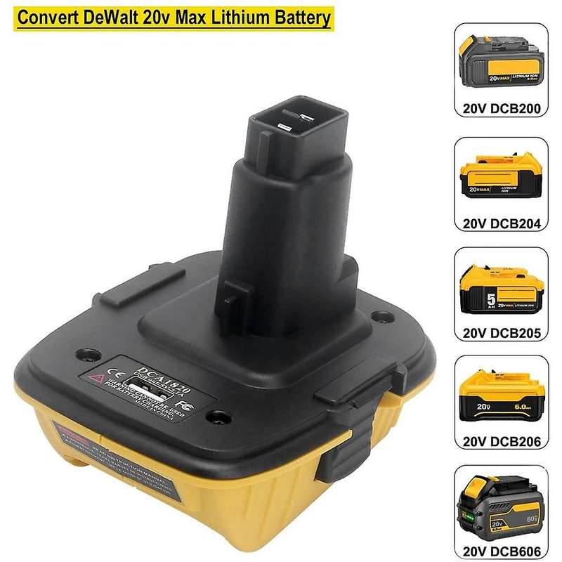 DCA1820 Battery Converter Adapter with USB Port for 18V to 20V DCB206 DCB609