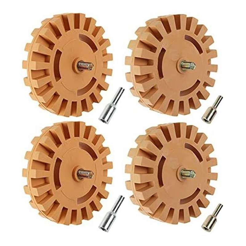Decal Remover, 4 Inch Rubber Drill Attachment Car Adhesive, Rubber Removal Wheel, Vinyl Removal Tool