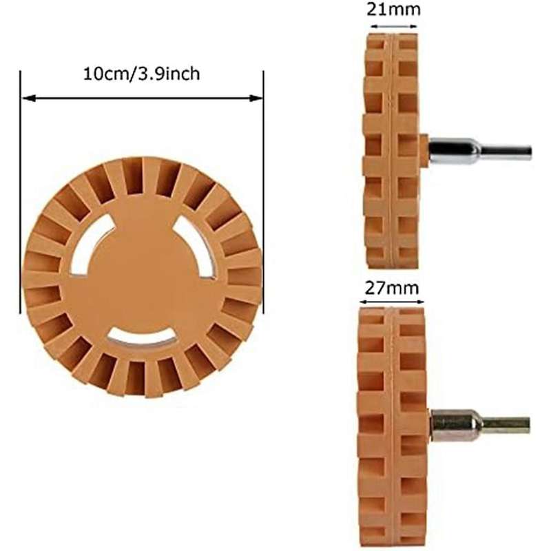 Decal Remover, 4 Inch Rubber Drill Attachment Car Adhesive, Rubber Removal Wheel, Vinyl Removal Tool