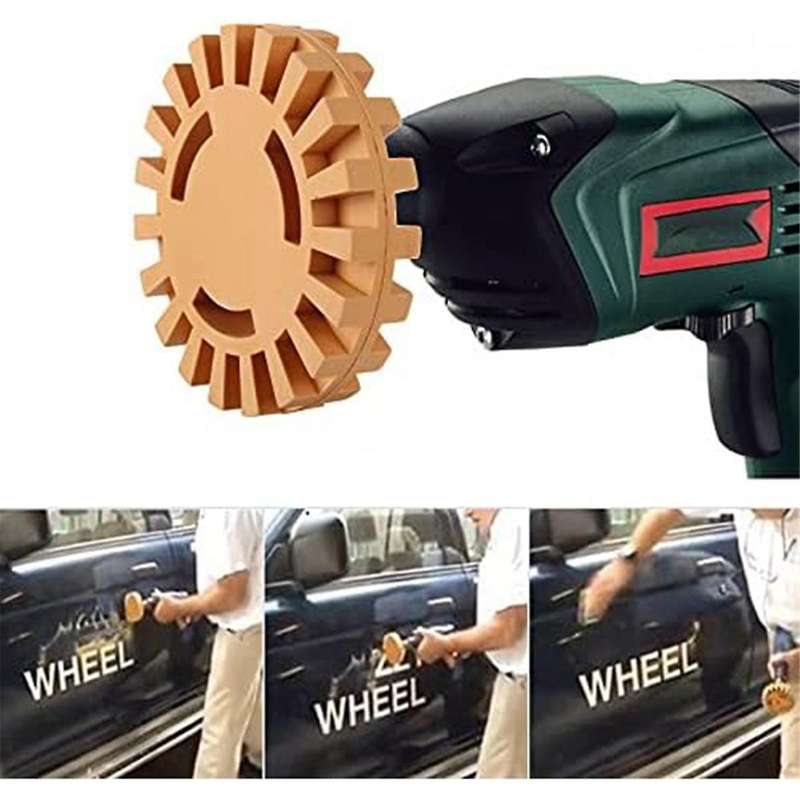 Decal Remover, 4 Inch Rubber Drill Attachment Car Adhesive, Rubber Removal Wheel, Vinyl Removal Tool