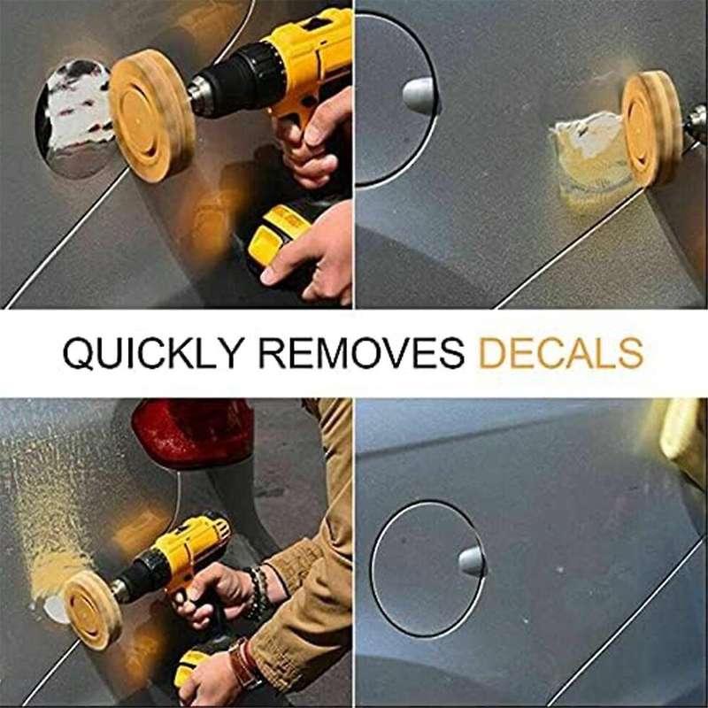 Decal Remover, 4 Inch Rubber Drill Attachment Car Adhesive, Rubber Removal Wheel, Vinyl Removal Tool
