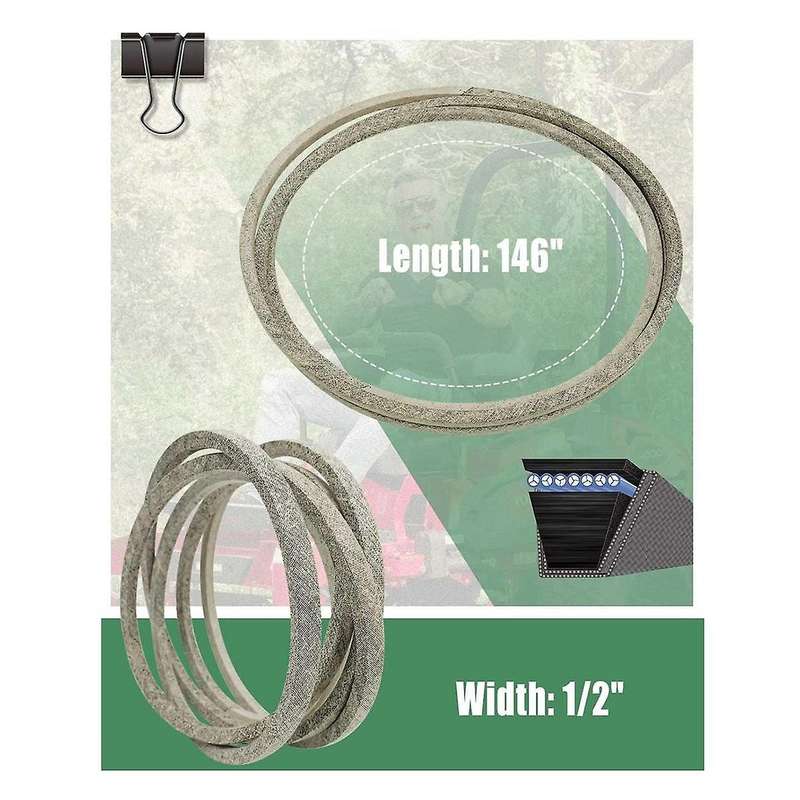 Deck Belt 1/2x146Inch Fit for M154621 Country Clipper D-3727-W D-3727 109-5364 Lawn Mower, Drive Bel