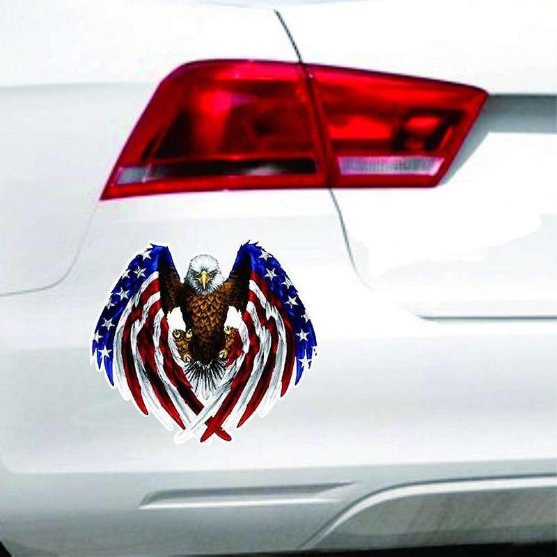 Decal sticker for Car motorcycle eagle with USA flag