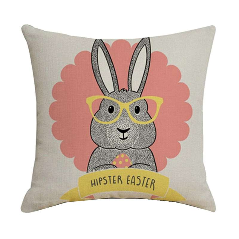 Decor Pillow Covers 18X18Inches Cushion Cover Easter Bunny Throw Pillowcase Decoration Sofa Living R