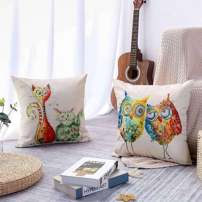 Decor Soft Linen Cushion Covers for Sofa Car 45 X 45Cm Square Throw Pillow Covers with Invisible Zip
