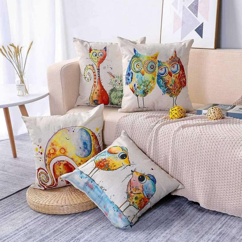 Decor Soft Linen Cushion Covers for Sofa Car 45 X 45Cm Square Throw Pillow Covers with Invisible Zip