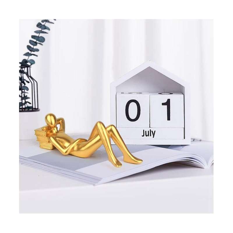 Decor Reading Statue Home Decorations, Shelf Decor Accents Resin Collectible Figurines for Office Be