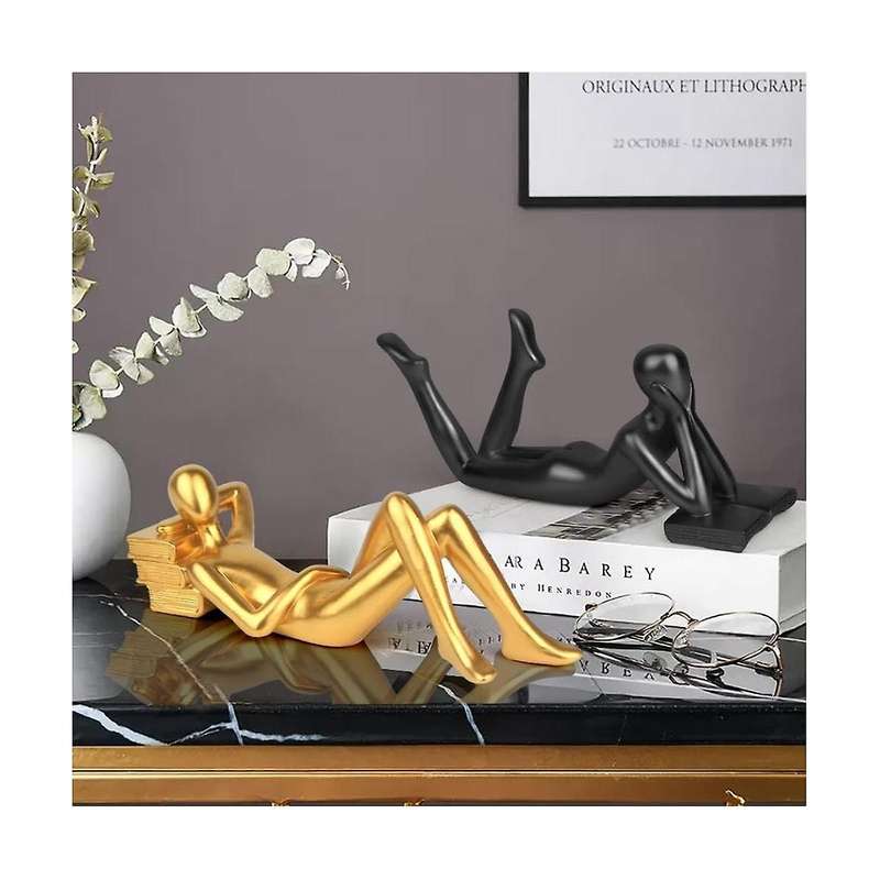 Decor Reading Statue Home Decorations, Shelf Decor Accents Resin Collectible Figurines for Office Be