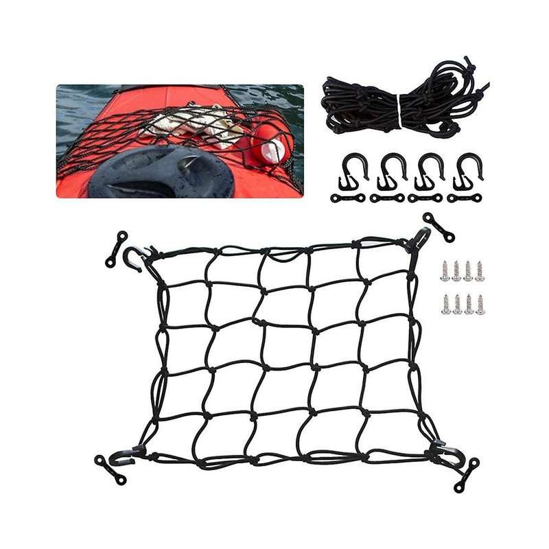 Deck Cargo Net with Lashing Hooks Heavy Duty Luggage Netting Mesh for Kayak Storage Truck Bed Fishin