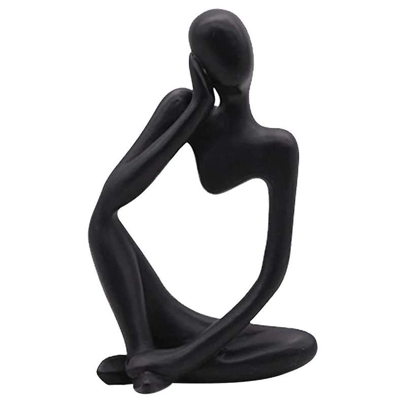 Decoration Resin Style Abstract Sculpture Mini Modern Statue Collection Black for Home Office Decora