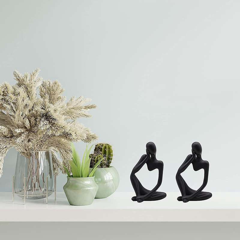 Decoration Resin Style Abstract Sculpture Mini Modern Statue Collection Black for Home Office Decora