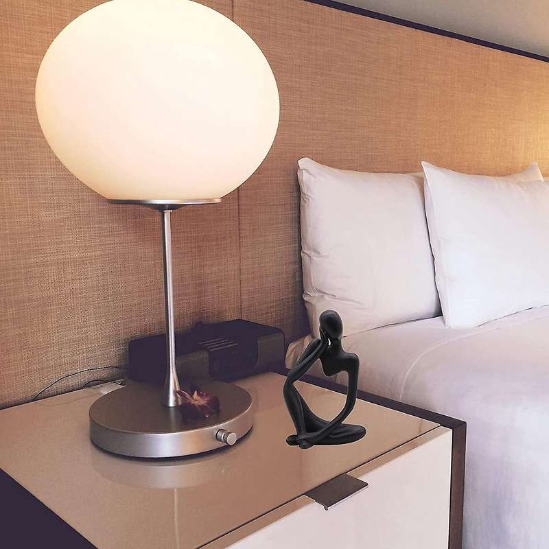 Decoration Resin Style Abstract Sculpture Mini Modern Statue Collection Black for Home Office Decora