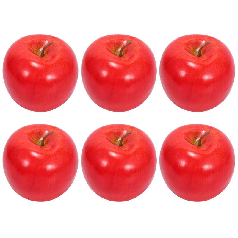 Decorative Artificial Plastic Fruits Imitation Home Decor 6pcs Red