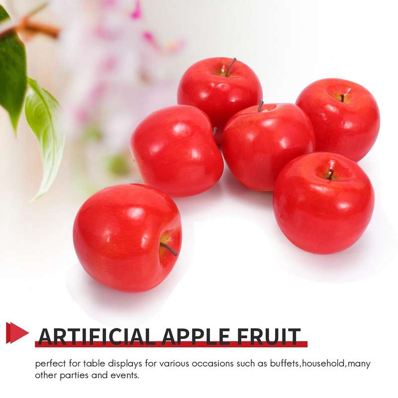 Decorative Artificial Plastic Fruits Imitation Home Decor 6pcs Red