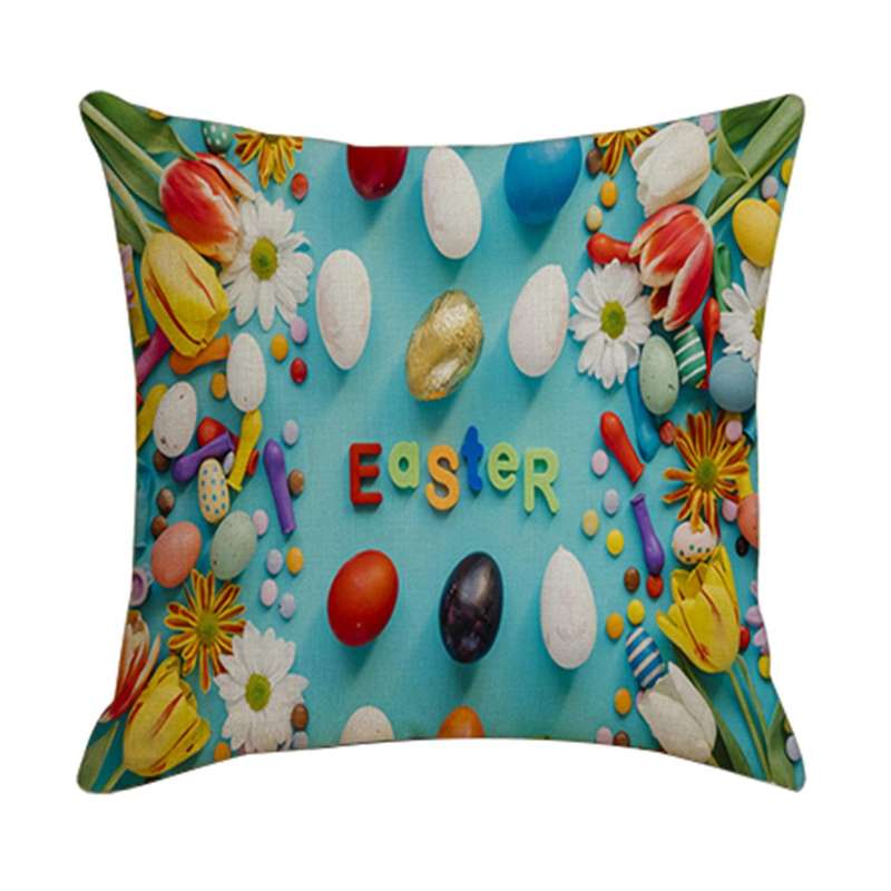 Decorative Cushion Cover Breathable Colorful Easter Pillowcase Auto Home Bed Office Cafe Sofa Pillow