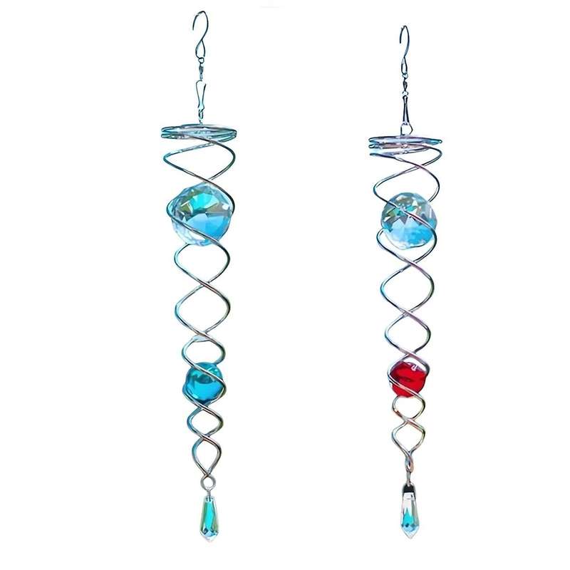 Decorative Spiral - 2024 New Gazing Ball Spiral Wind Spinner Stabilizer, Decorative Spiral Crystal