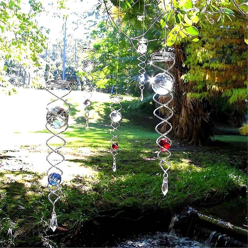 Decorative Spiral - 2024 New Gazing Ball Spiral Wind Spinner Stabilizer, Decorative Spiral Crystal
