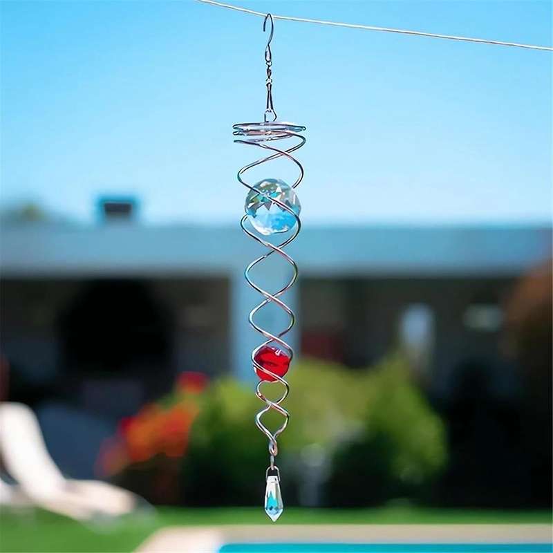 Decorative Spiral - 2024 New Gazing Ball Spiral Wind Spinner Stabilizer, Decorative Spiral Crystal