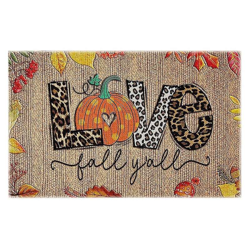 Decorative Welcome Doormat Non-Slip Washable Doormat Rubber Back Cushion Thanksgiving Indoor and Out